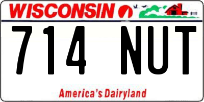 WI license plate 714NUT
