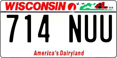 WI license plate 714NUU