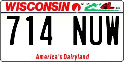 WI license plate 714NUW