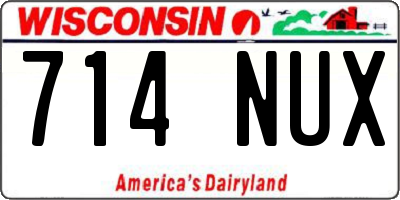 WI license plate 714NUX
