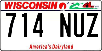 WI license plate 714NUZ