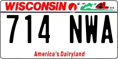 WI license plate 714NWA
