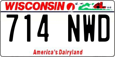 WI license plate 714NWD