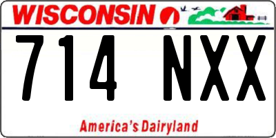 WI license plate 714NXX