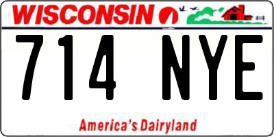WI license plate 714NYE