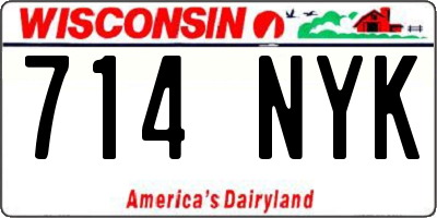 WI license plate 714NYK