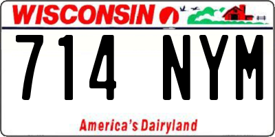 WI license plate 714NYM