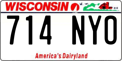WI license plate 714NYO