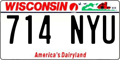 WI license plate 714NYU