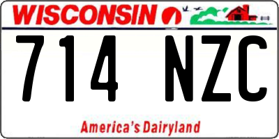 WI license plate 714NZC