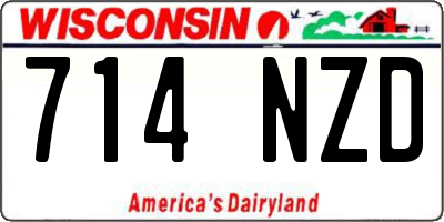 WI license plate 714NZD