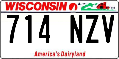 WI license plate 714NZV