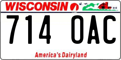 WI license plate 714OAC