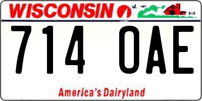 WI license plate 714OAE
