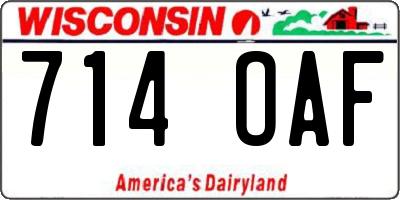 WI license plate 714OAF