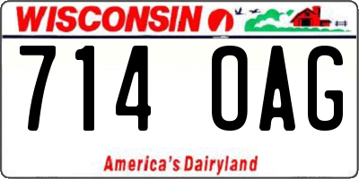 WI license plate 714OAG