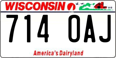 WI license plate 714OAJ