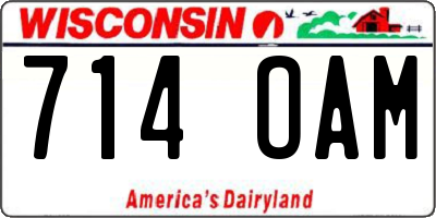 WI license plate 714OAM