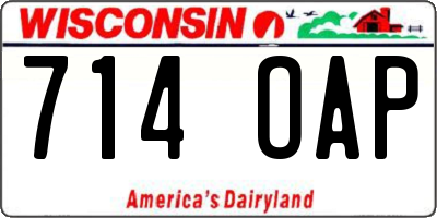 WI license plate 714OAP