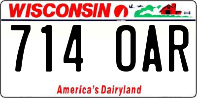 WI license plate 714OAR