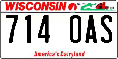 WI license plate 714OAS