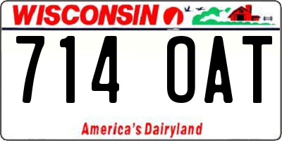 WI license plate 714OAT