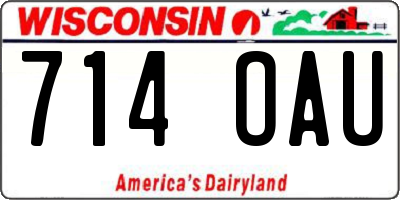 WI license plate 714OAU