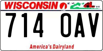 WI license plate 714OAV