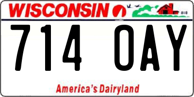 WI license plate 714OAY