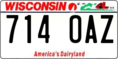 WI license plate 714OAZ