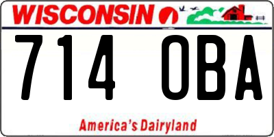WI license plate 714OBA