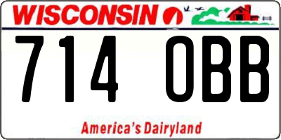 WI license plate 714OBB