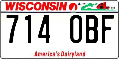 WI license plate 714OBF