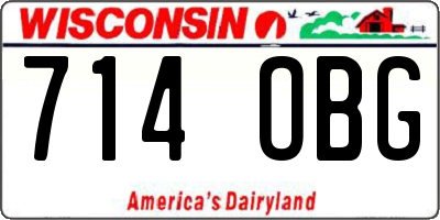 WI license plate 714OBG
