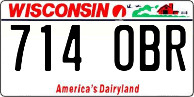 WI license plate 714OBR