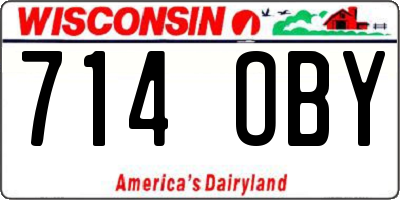 WI license plate 714OBY
