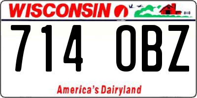 WI license plate 714OBZ