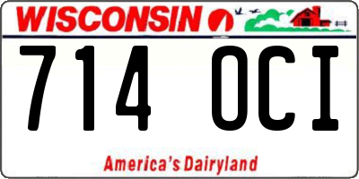 WI license plate 714OCI