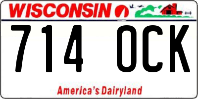 WI license plate 714OCK