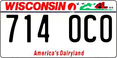 WI license plate 714OCO