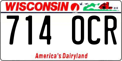 WI license plate 714OCR