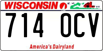 WI license plate 714OCV