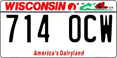 WI license plate 714OCW