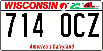 WI license plate 714OCZ