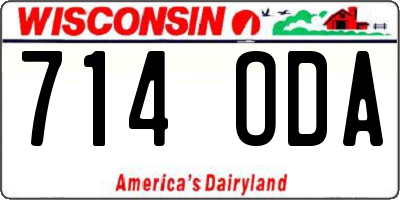 WI license plate 714ODA