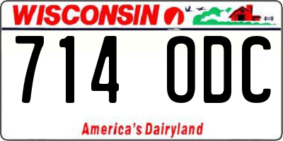 WI license plate 714ODC