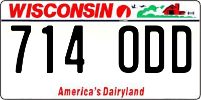 WI license plate 714ODD