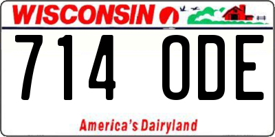 WI license plate 714ODE