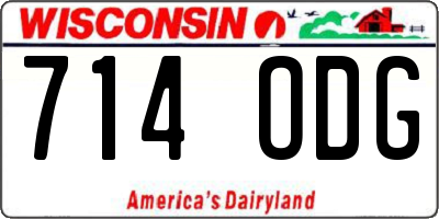 WI license plate 714ODG