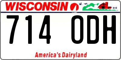 WI license plate 714ODH
